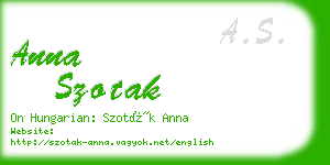 anna szotak business card